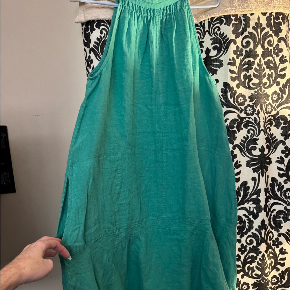 Green Maxi Bubble Dress with Smocked Details